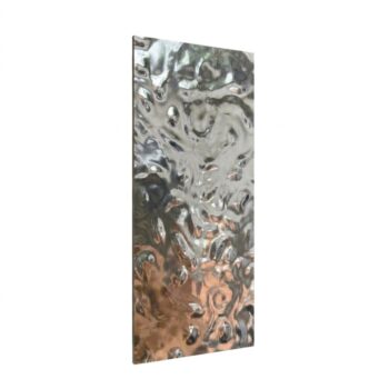 Tấm than tre Sóng Nước Bạc iWood SNB , bề mặt dập nổi 3D vân sóng nước bạc chrome ánh kim lạnh hiện đại, dày 8mm rộng 1220mm dài 2m đến 4m
